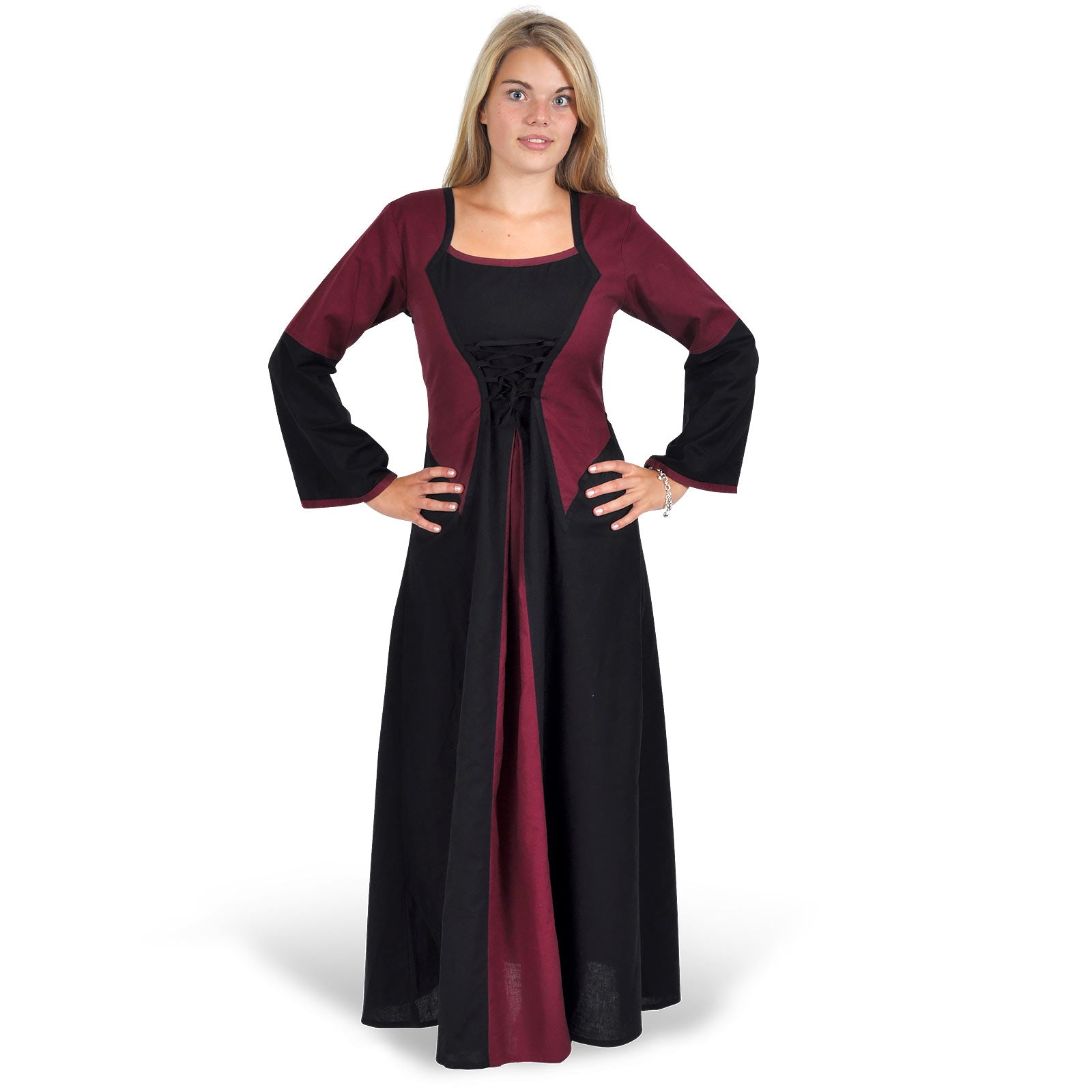 Image produit Robe Elena noir-bordeaux