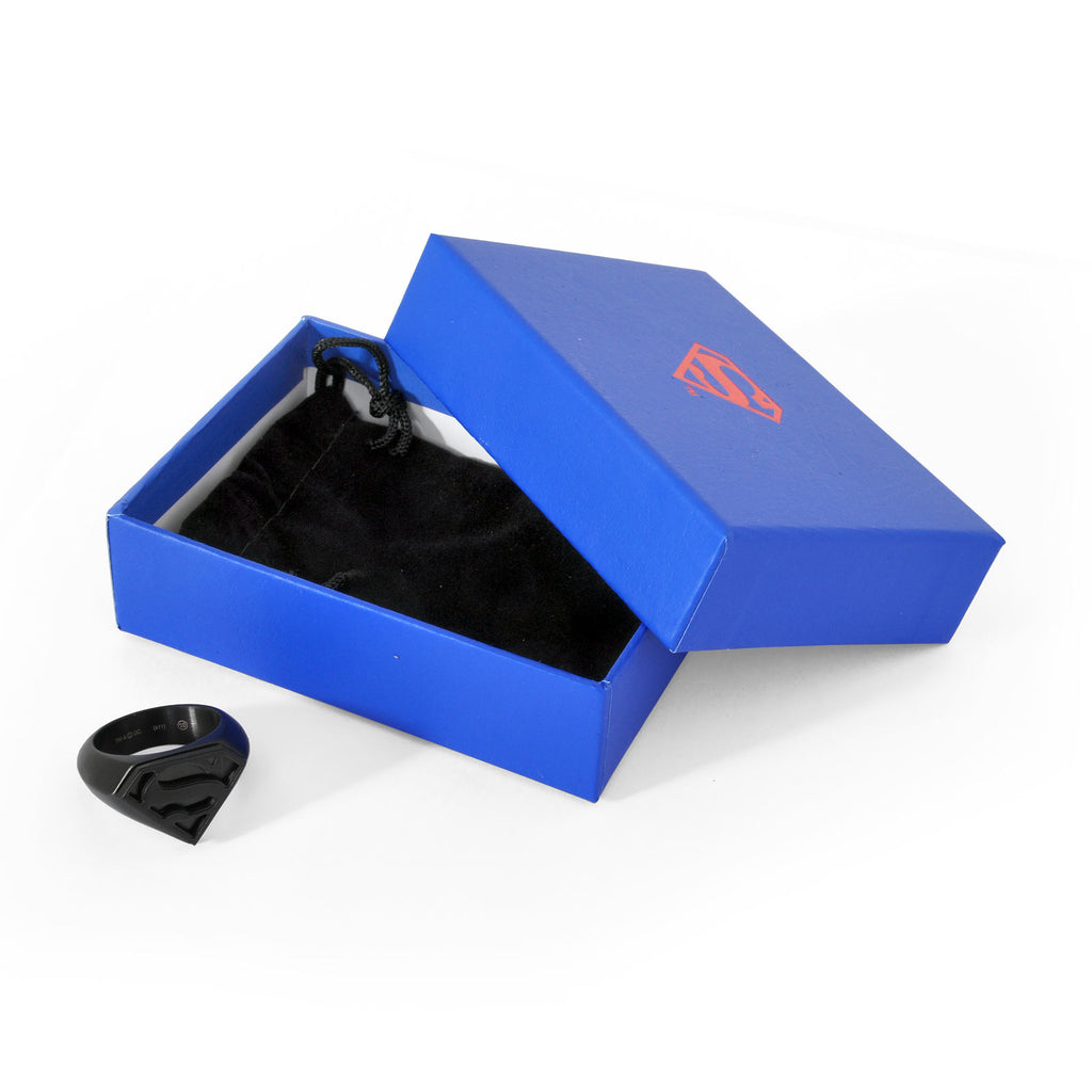 Produktbild Superman Emblem Ring schwarz