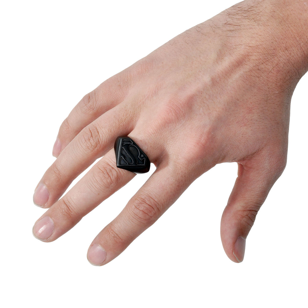 Produktbild Superman Emblem Ring schwarz