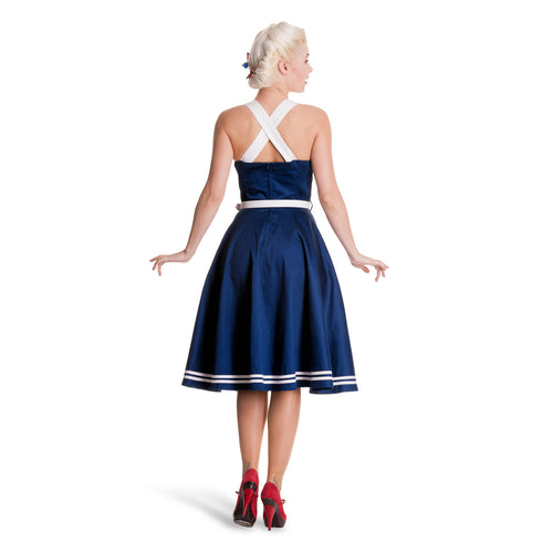 Image produit Robe Rockabilly Siren avec ceinture navy
