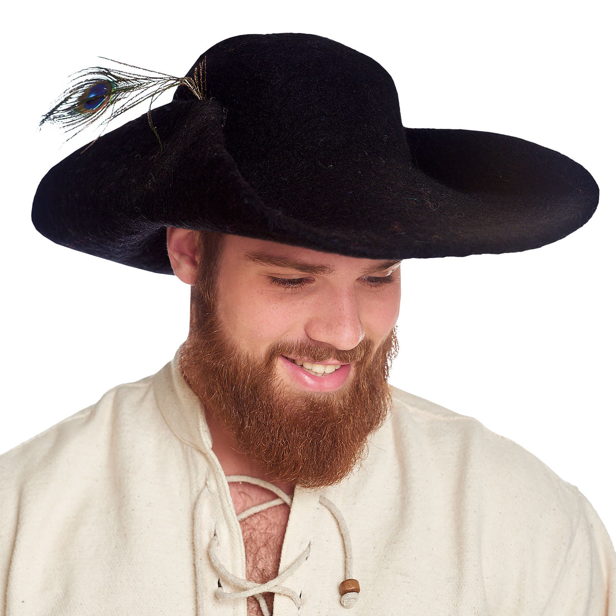 Image produit Chapeau en feutre avec plume noir