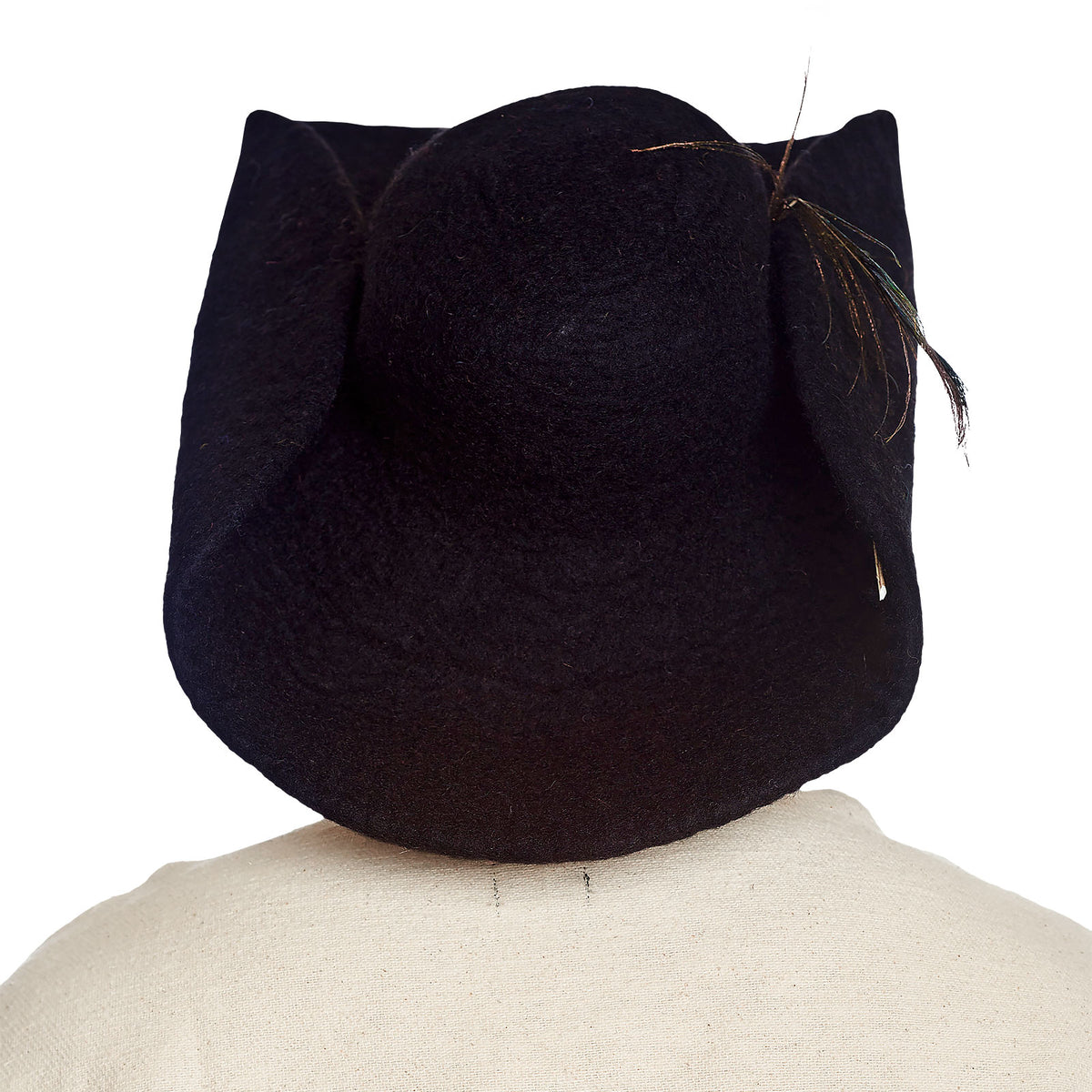 Image produit Chapeau en feutre avec plume noir