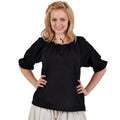 Image produit Blouse médiévale à manches courtes Sandra noire