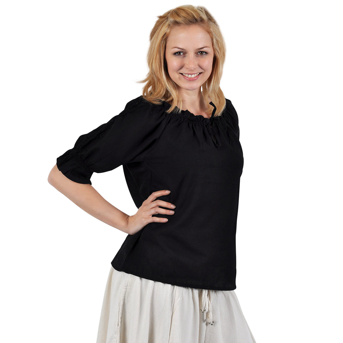 Product image Medieval Short-Sleeve Blouse Sandra black