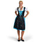 Image produit Dirndl Edelweiss - Robe traditionnelle marron/turquoise avec insert de blouse