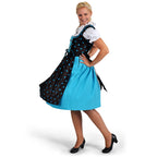 Image produit Dirndl Edelweiss - Robe traditionnelle marron/turquoise avec insert de blouse