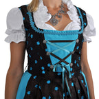 Image produit Dirndl Edelweiss - Robe traditionnelle marron/turquoise avec insert de blouse