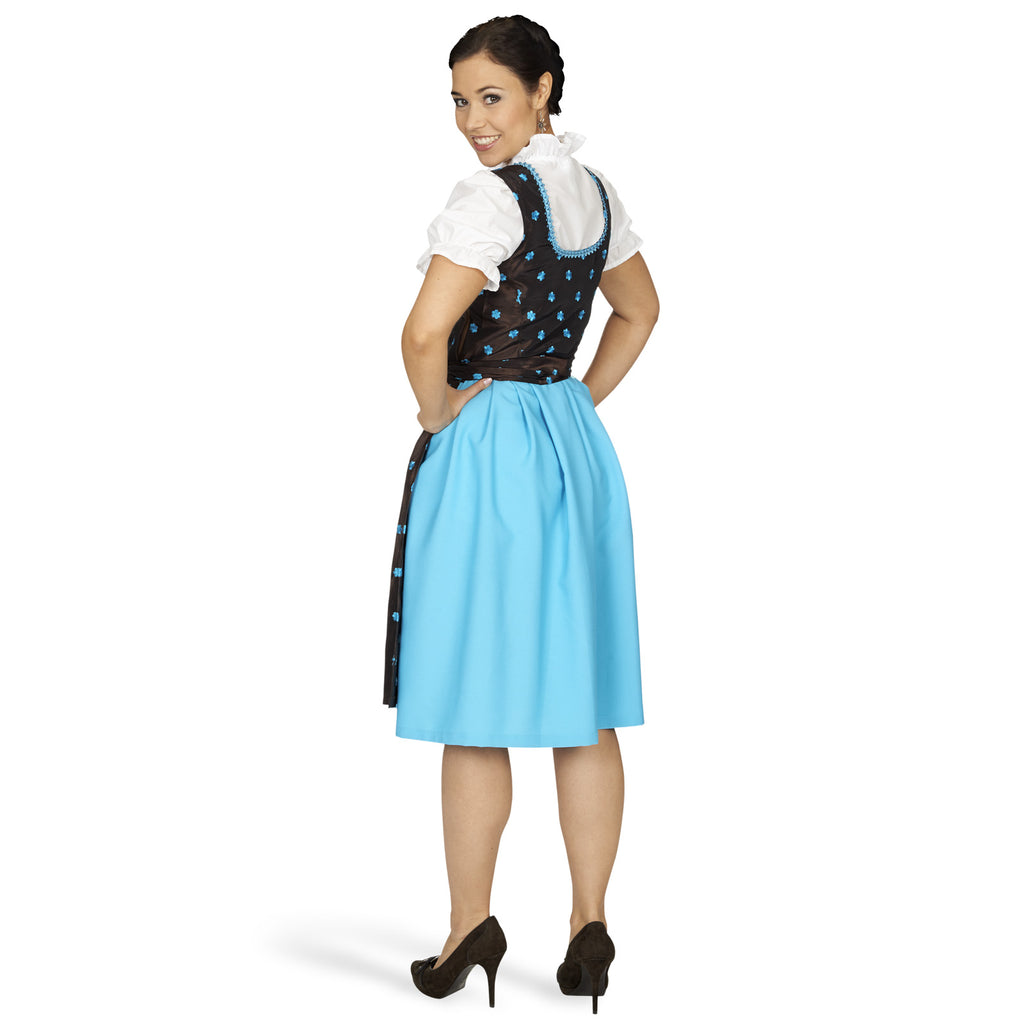Image produit Dirndl Edelweiss - Robe traditionnelle marron/turquoise avec insert de blouse