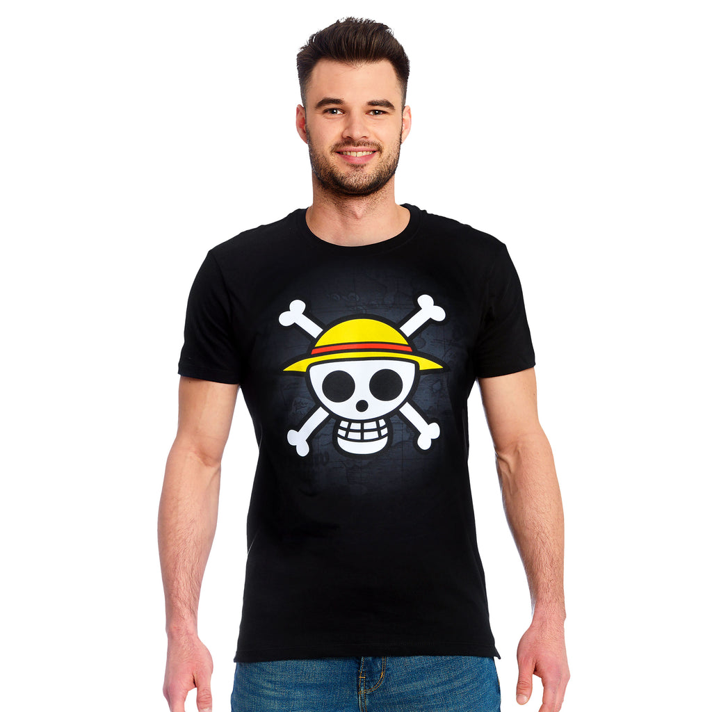 Produktbild One Piece - Skull With Map T-Shirt schwarz