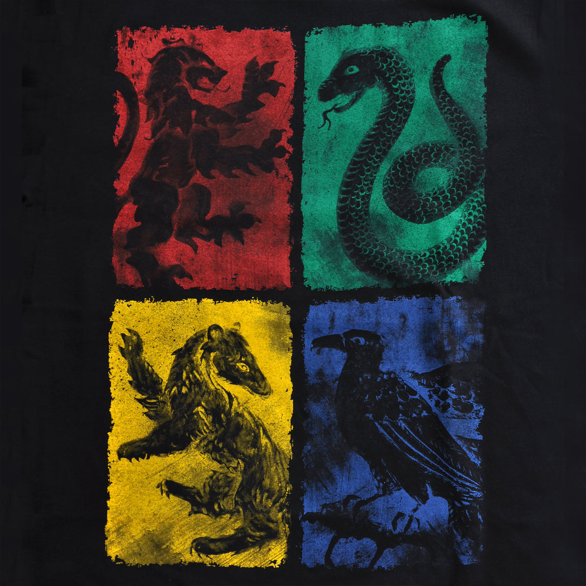 Image produit Harry Potter - Armoiries de Hogwarts en détresse T-shirt noir