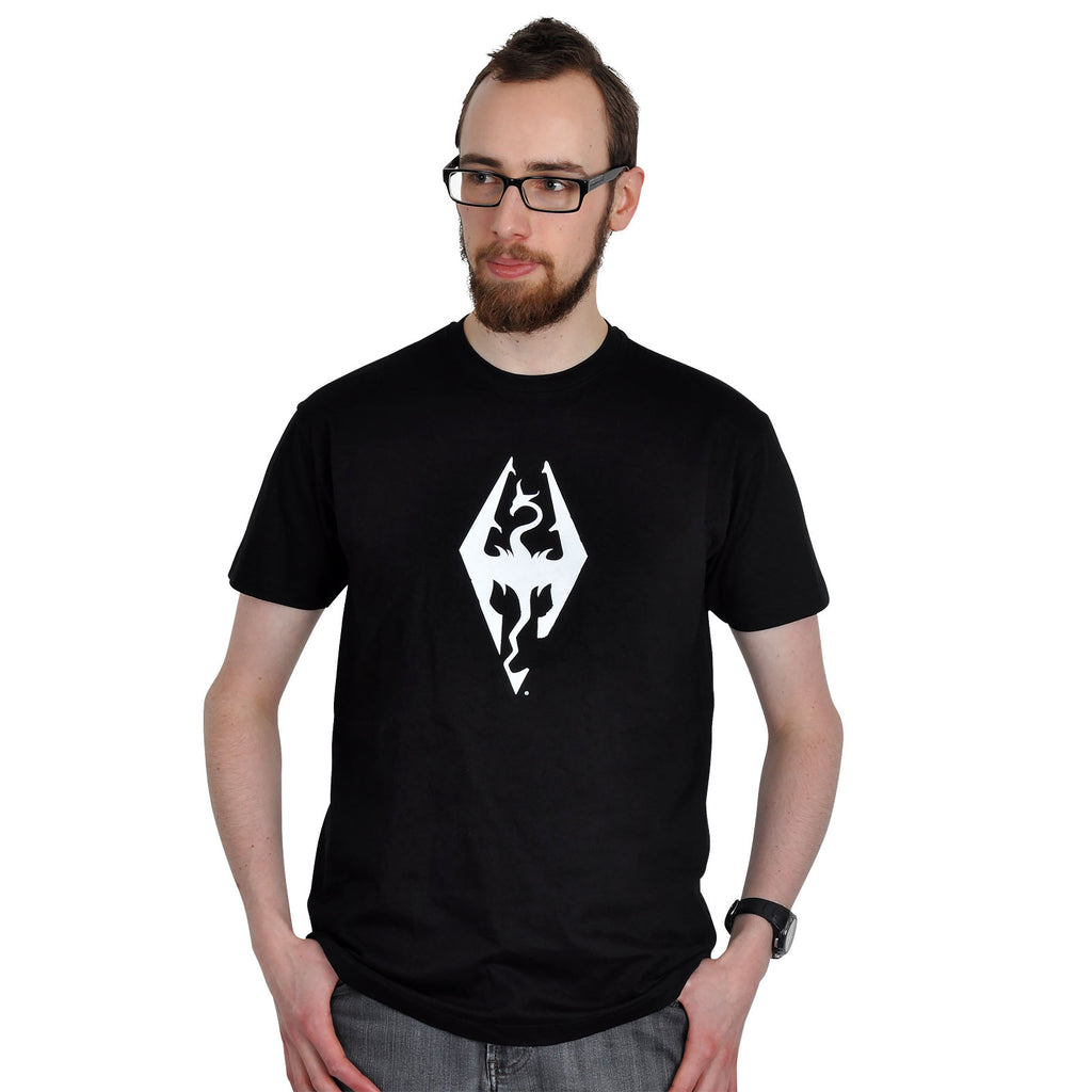 Image produit Skyrim - T-shirt noir avec symbole de dragon