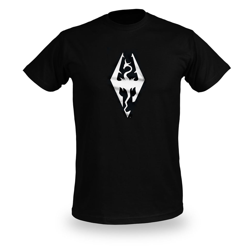 Image produit Skyrim - T-shirt noir avec symbole de dragon