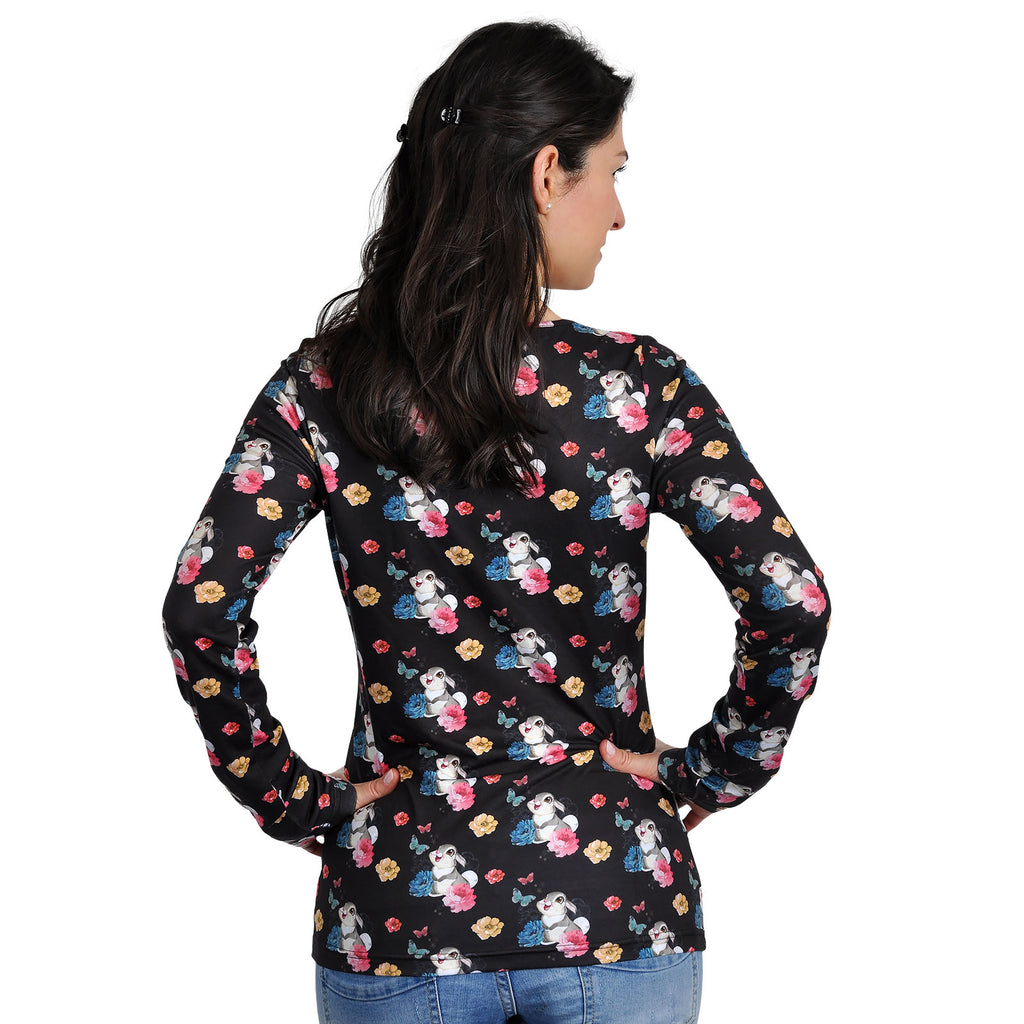 Productafbeelding Bambi - Stampertje Flower Power Longsleeve zwart