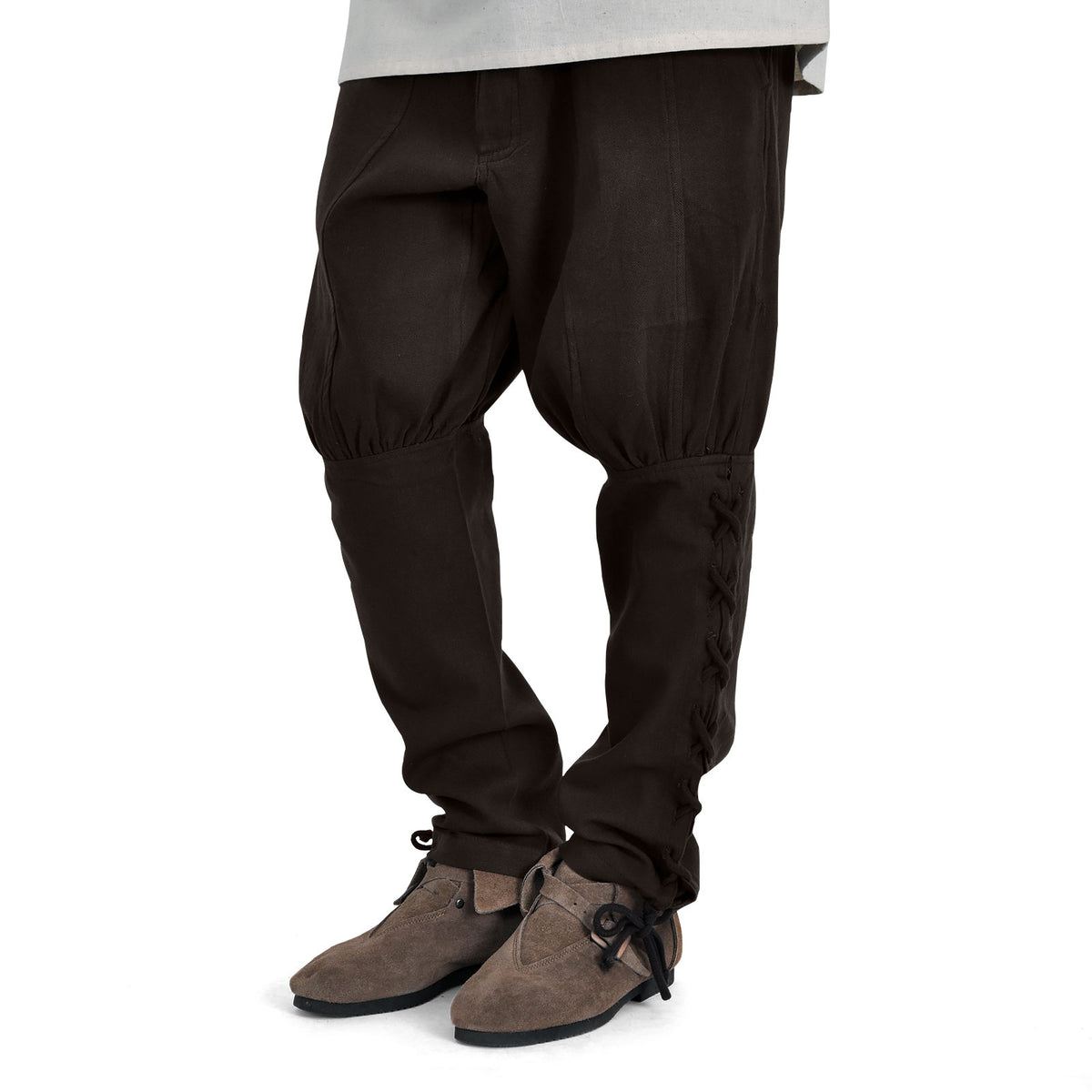 Image produit Pantalon Bertram pour hommes avec laçage sur le bas de la jambe marron