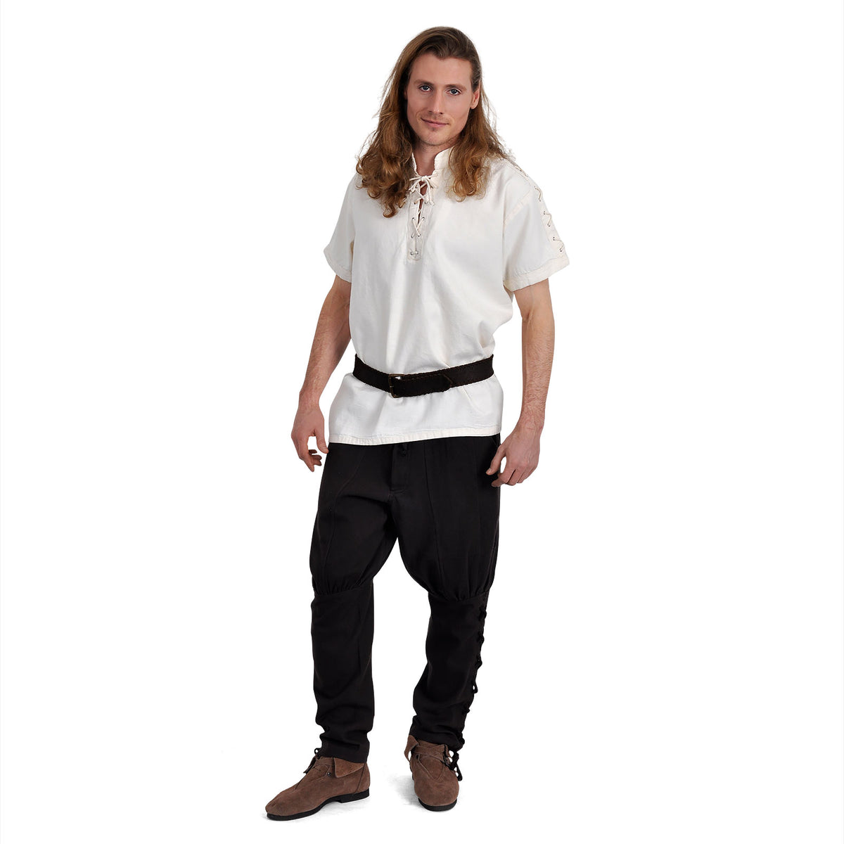 Image produit Pantalon Bertram pour hommes avec laçage sur le bas de la jambe marron
