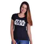 Productafbeelding Star Wars - Distressed Logo Meisjes Shirt Zwart