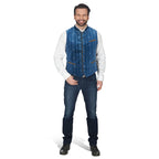 Image produit Gilet traditionnel pour hommes avec motif - bleu