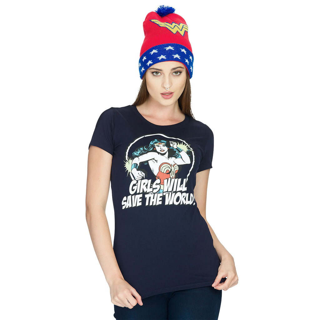 Productafbeelding Wonder Woman - Meisjes zullen de wereld redden Meisjes Shirt blauw