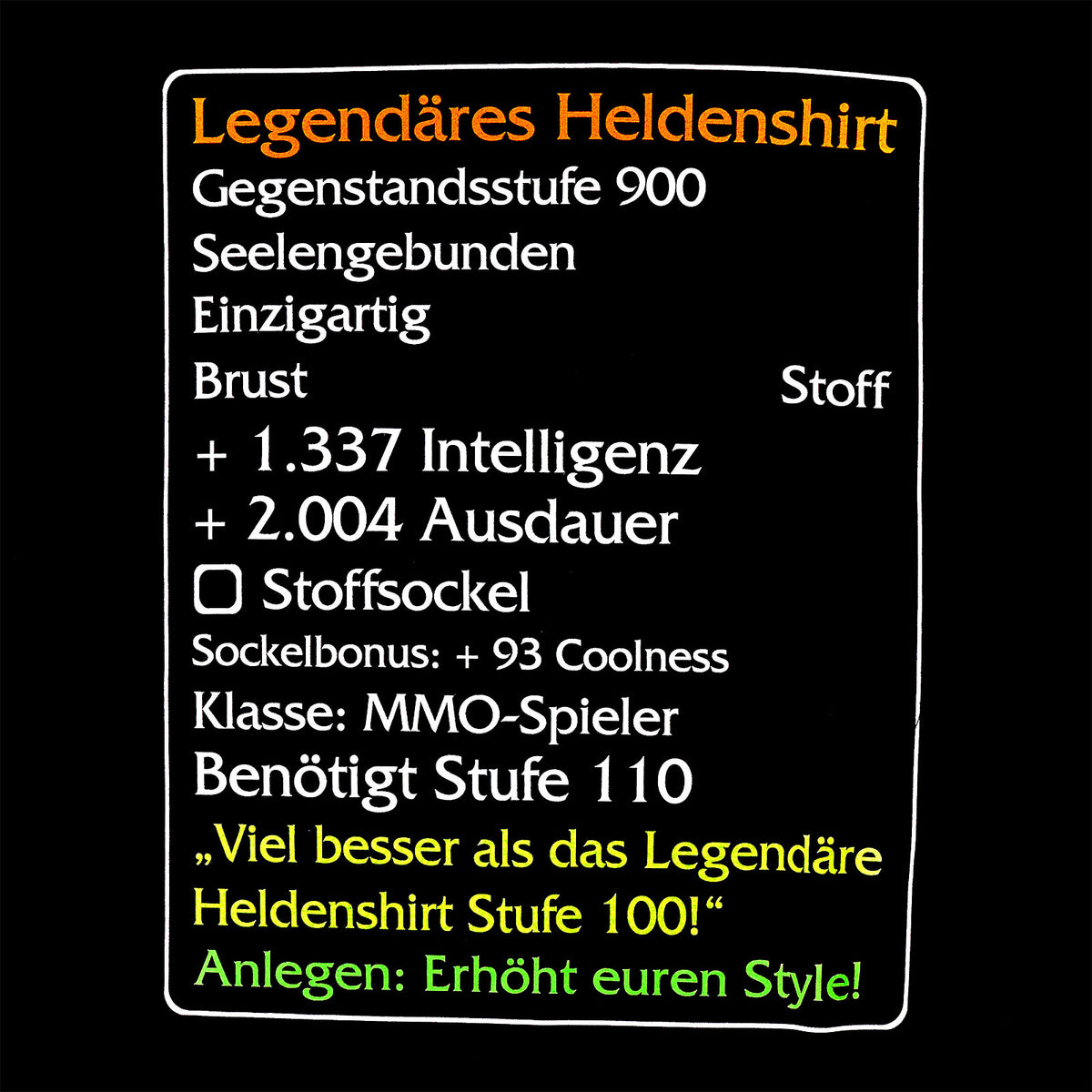 Productafbeelding Level-110-Item: Legendarisch Held T-Shirt