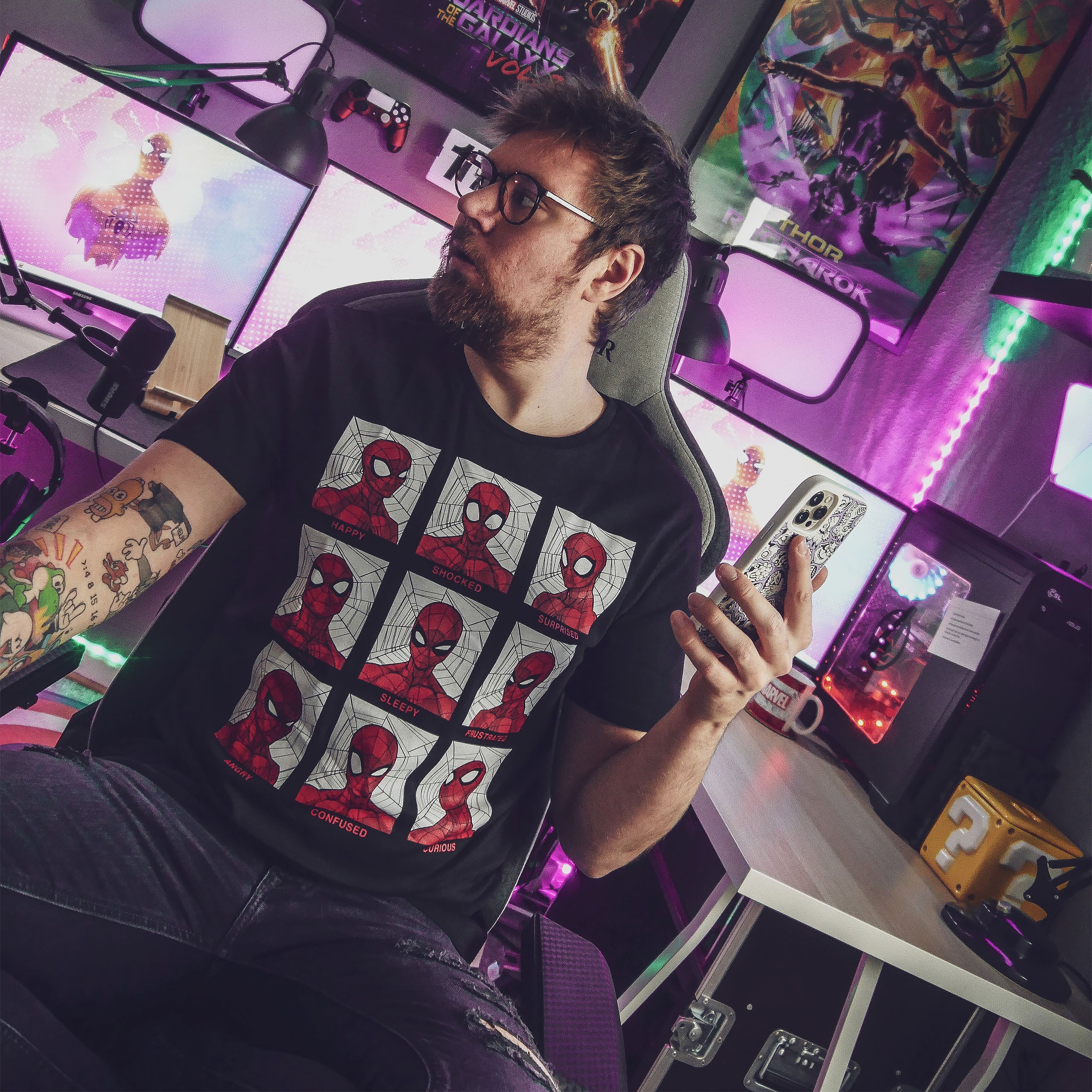 Productafbeelding Spider-Man - Emoties T-shirt zwart