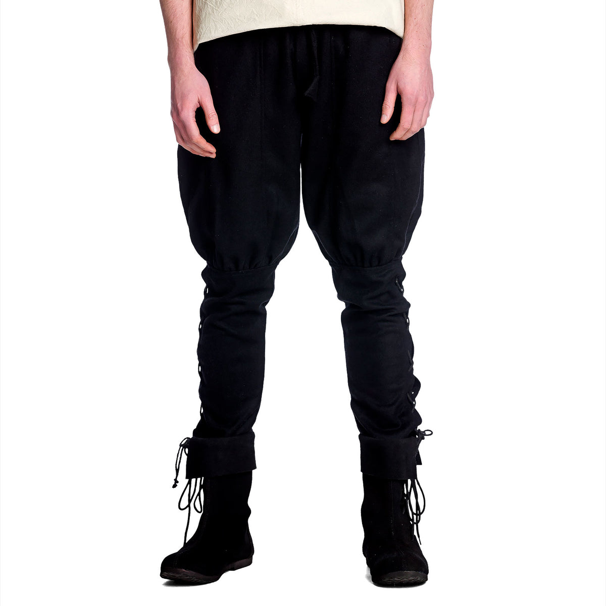 Produktbild Mittelalter Wollhose mit Unterbeinschnürung schwarz