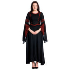 Productafbeelding Middeleeuwse Capuchonjurk Isolde Zwart-Rood