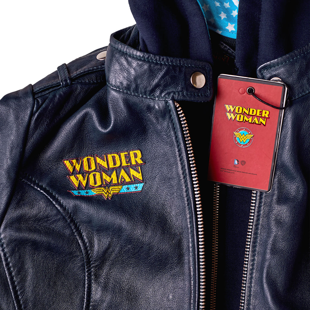 Image produit Wonder Woman - Veste en cuir avec capuche bleue