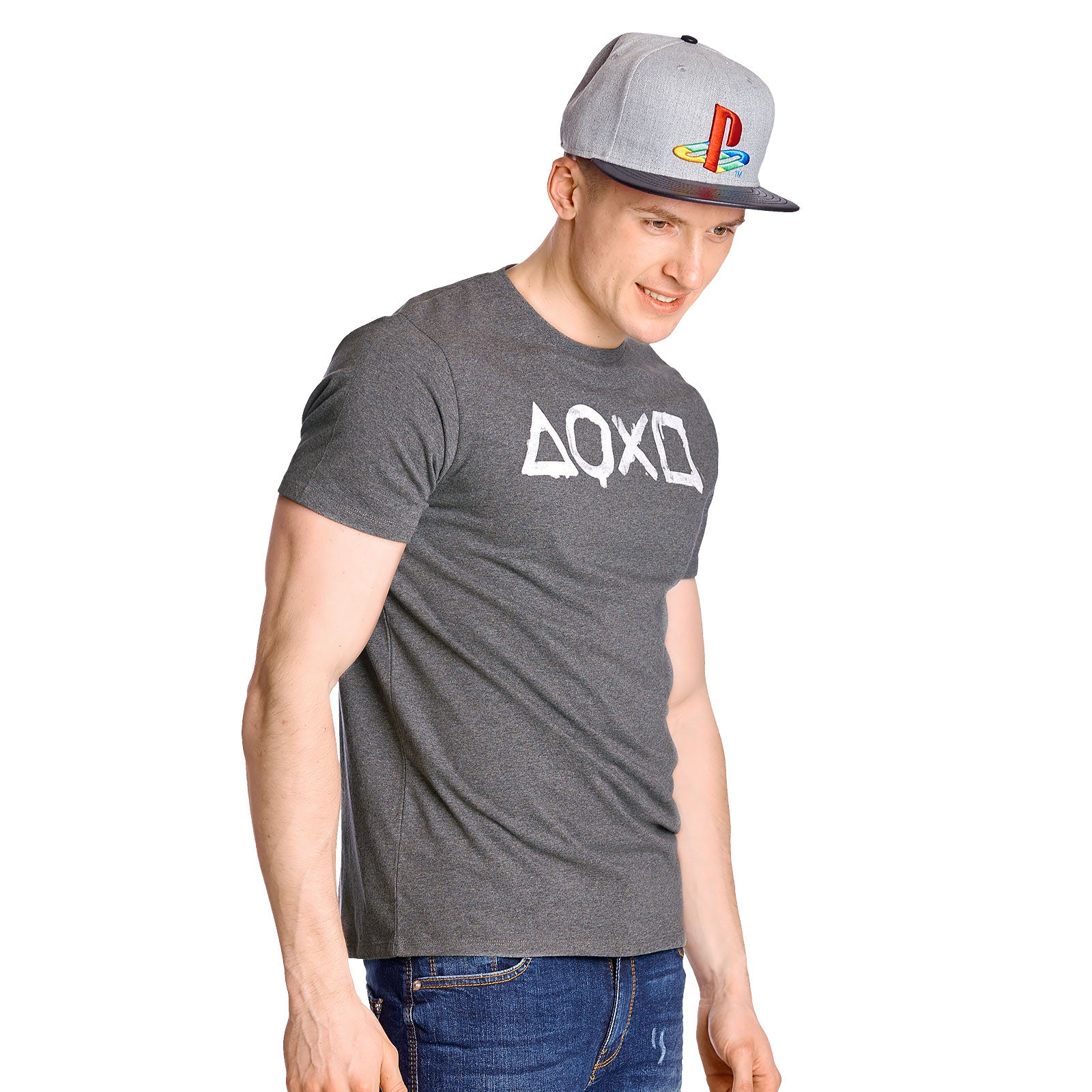 Image produit PlayStation - T-shirt Boutons gris