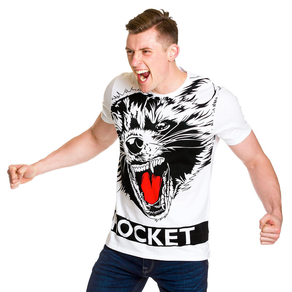 Produktbild Guardians of the Galaxy - Rocket Full Size T-Shirt weiß