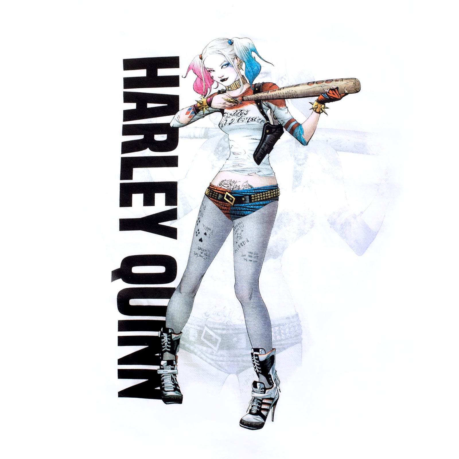 Image produit Suicide Squad - T-shirt affiche Harley Quinn blanc