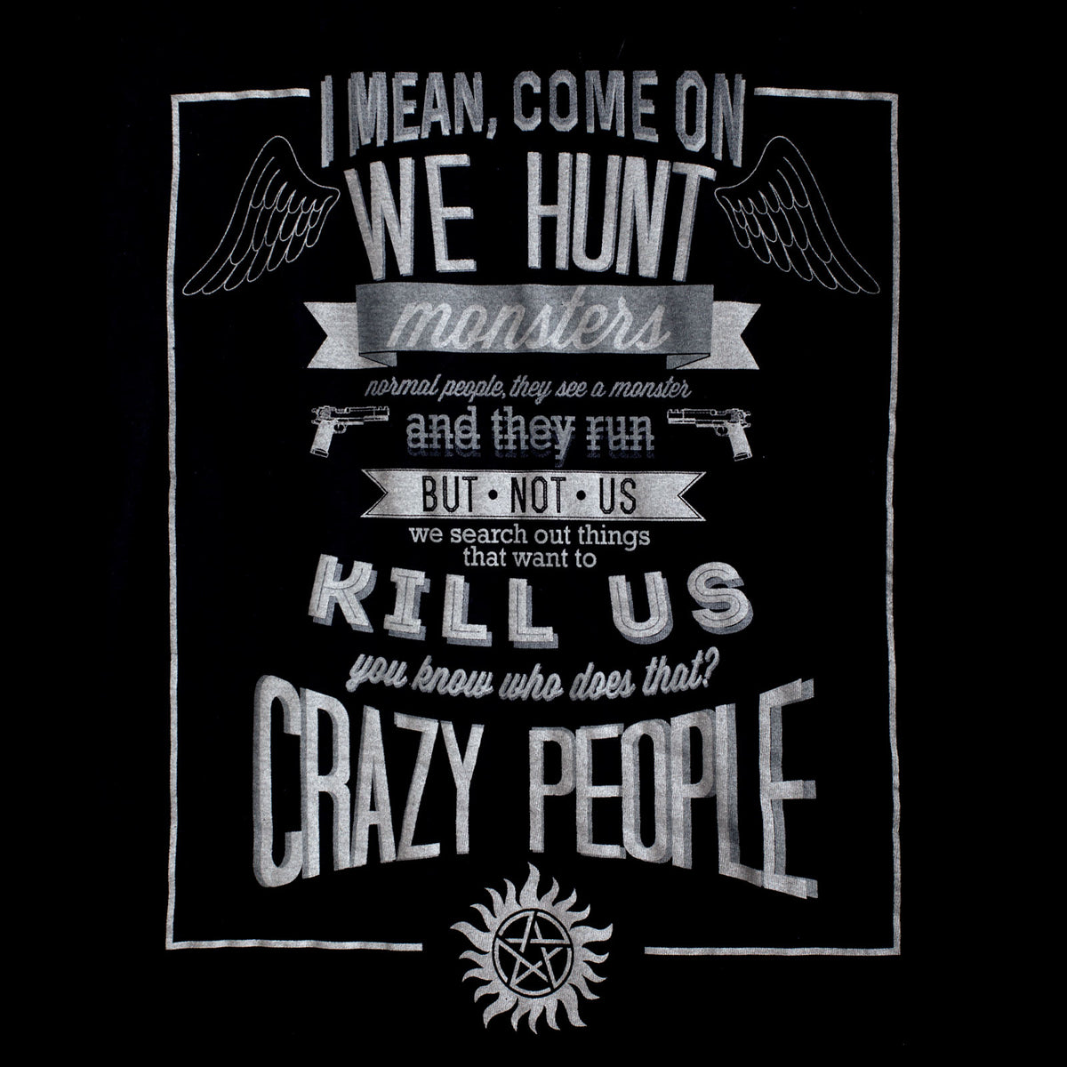 Image produit Supernatural - T-shirt fille Crazy People noir