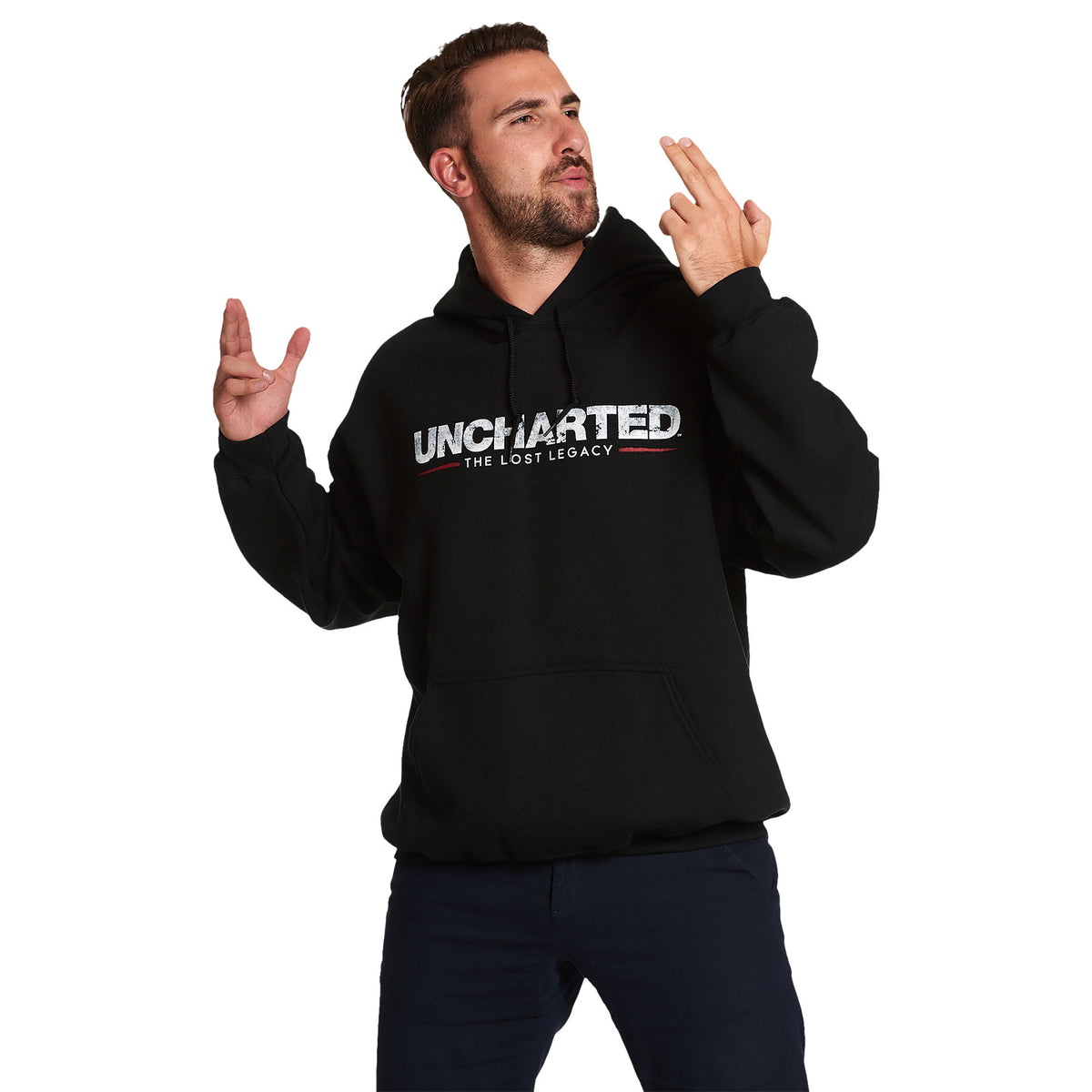 Image produit Uncharted - Sweat à capuche logo noir