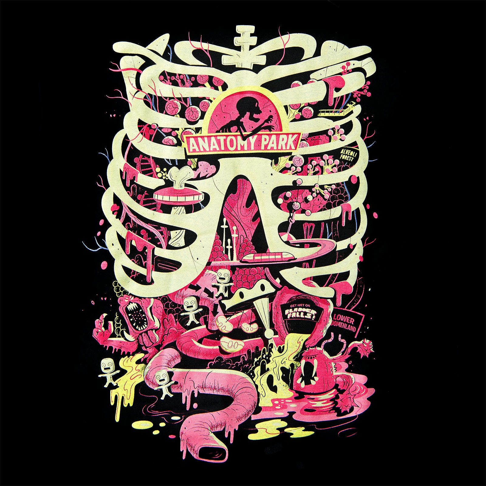 Productafbeelding Rick en Morty - Anatomy Park T-shirt zwart
