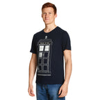 Image produit Doctor Who - T-shirt Tardis Outline bleu