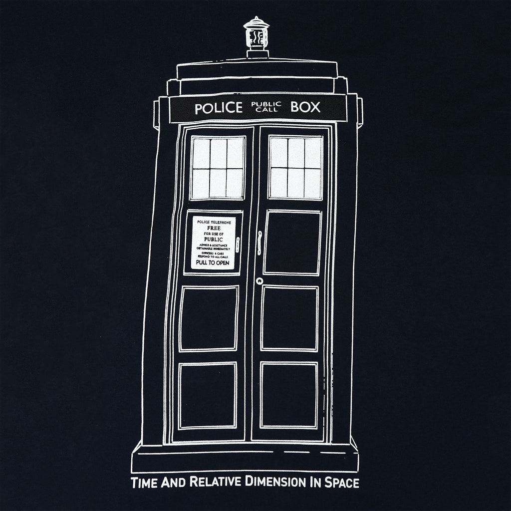 Image produit Doctor Who - T-shirt Tardis Outline bleu