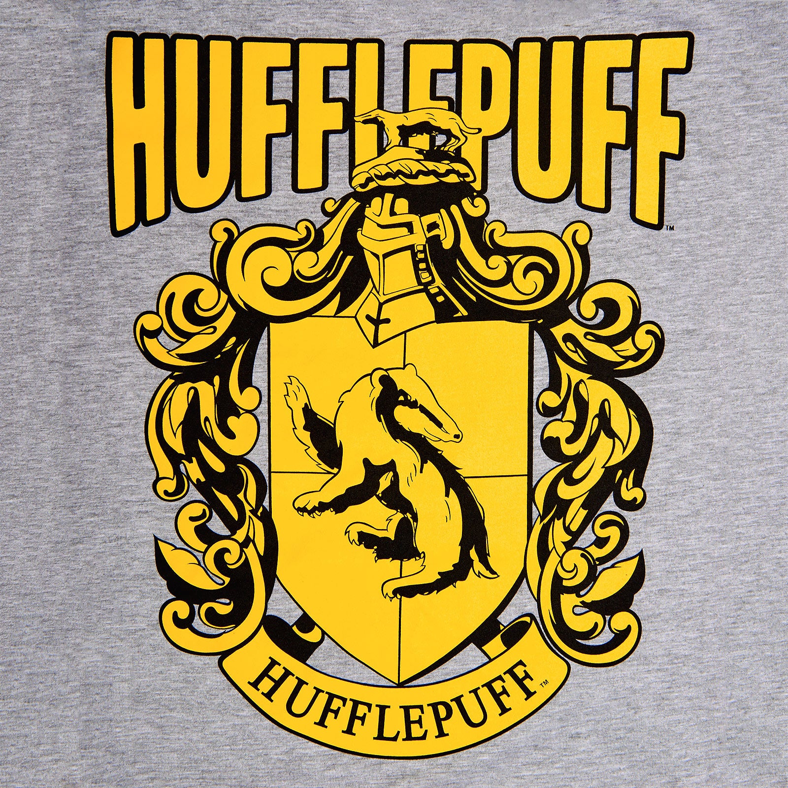 Image produit Harry Potter - T-shirt gris avec blason Hufflepuff
