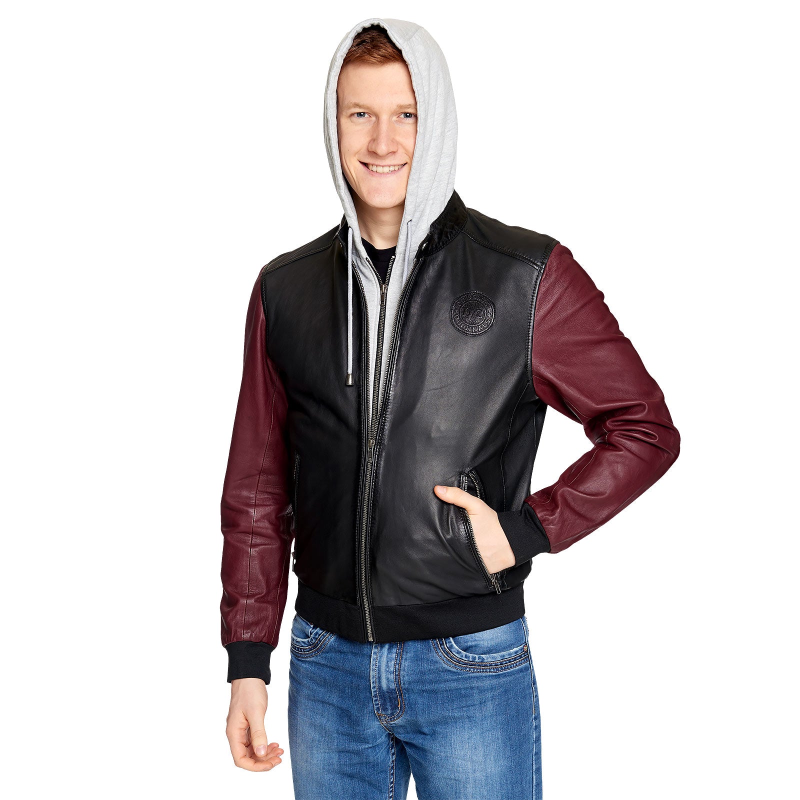 Image produit Flash - Veste en cuir avec logo et capuche