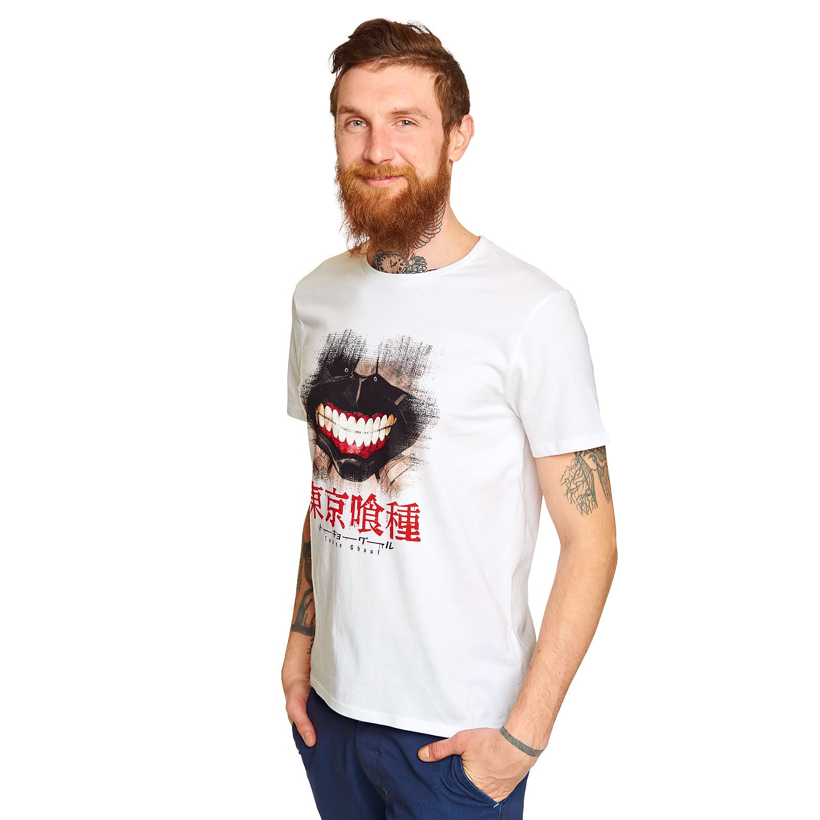 Productafbeelding Tokyo Ghoul - Kaneki Mask T-Shirt wit