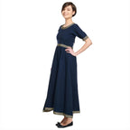 Productafbeelding Middeleeuwse Jurk Ennlin met Korte Mouwen Blauw