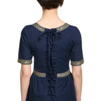 Productafbeelding Middeleeuwse Jurk Ennlin met Korte Mouwen Blauw