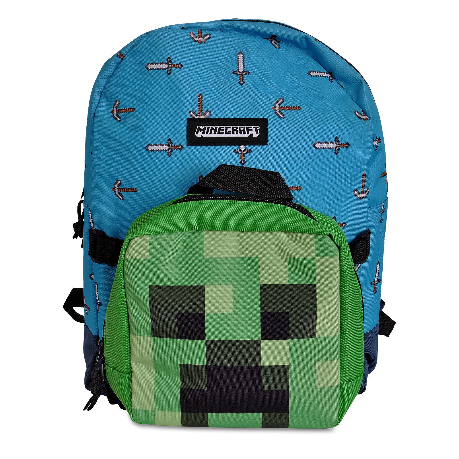 Image produit Minecraft - Sac à dos épée & hache avec mini sac Creeper