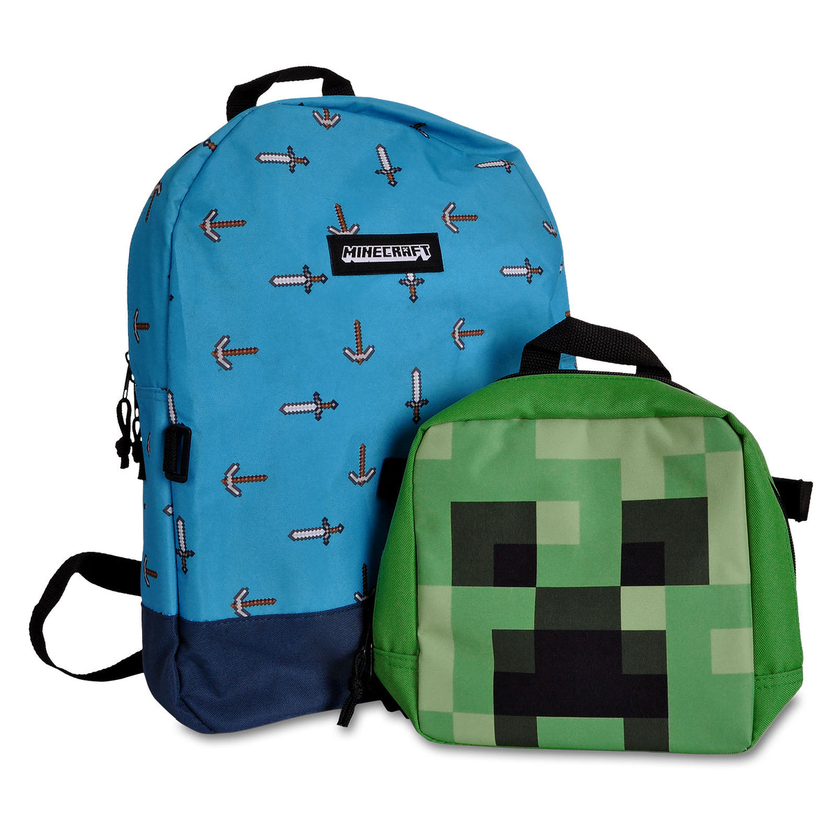 Image produit Minecraft - Sac à dos épée & hache avec mini sac Creeper