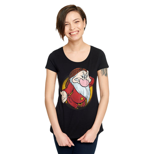 Image produit Blanche Neige - T-shirt Grincheux Femme Noir