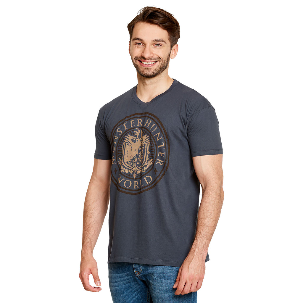 Image produit Monster Hunter - T-shirt logo du monde bleu