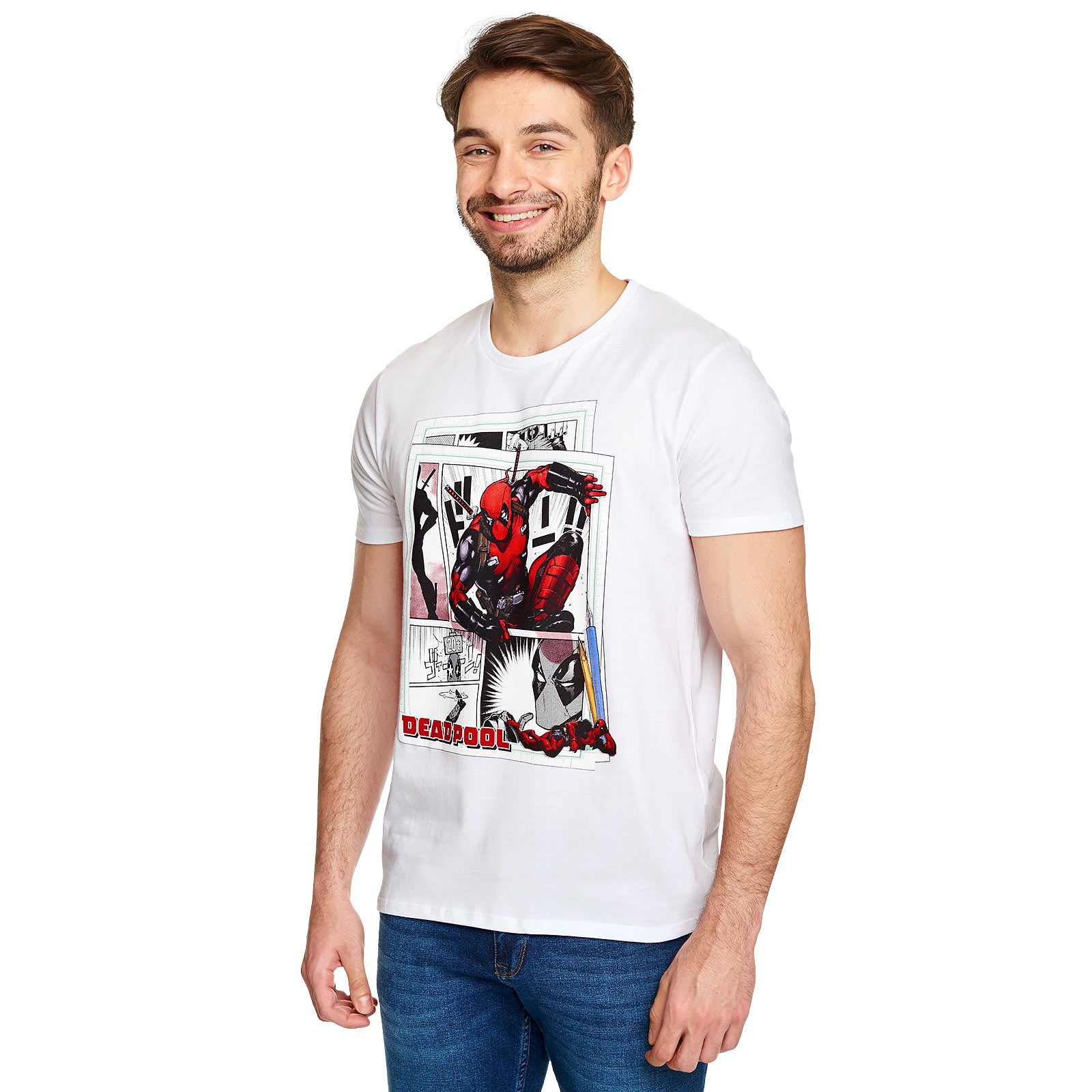 Productafbeelding Deadpool - Comic Actie T-shirt wit