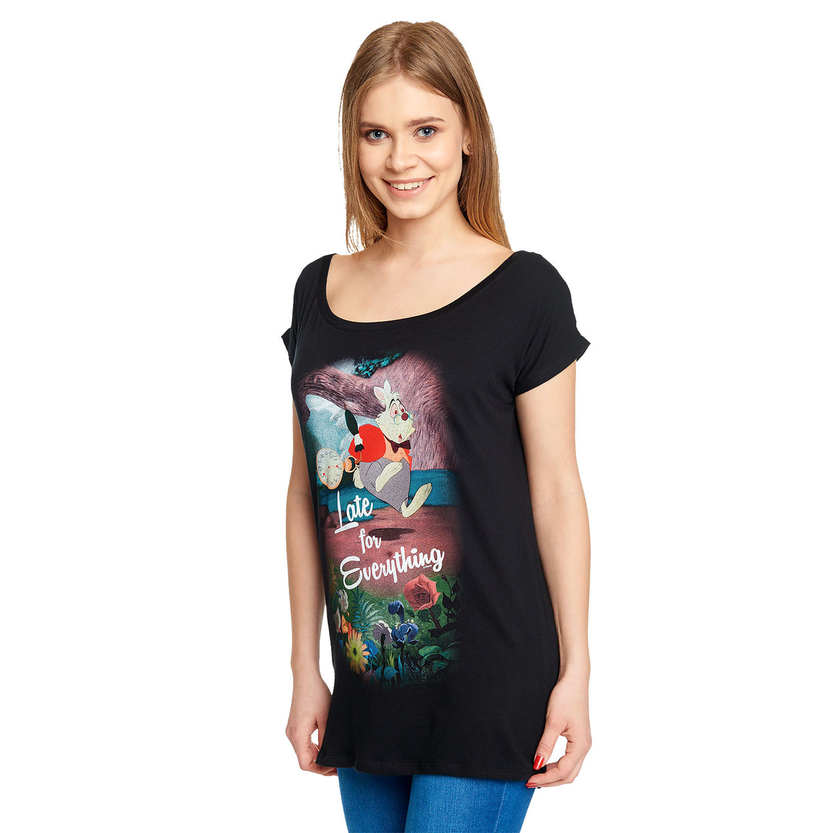 Produktbild Alice im Wunderland - Late T-Shirt Damen Loose Fit schwarz