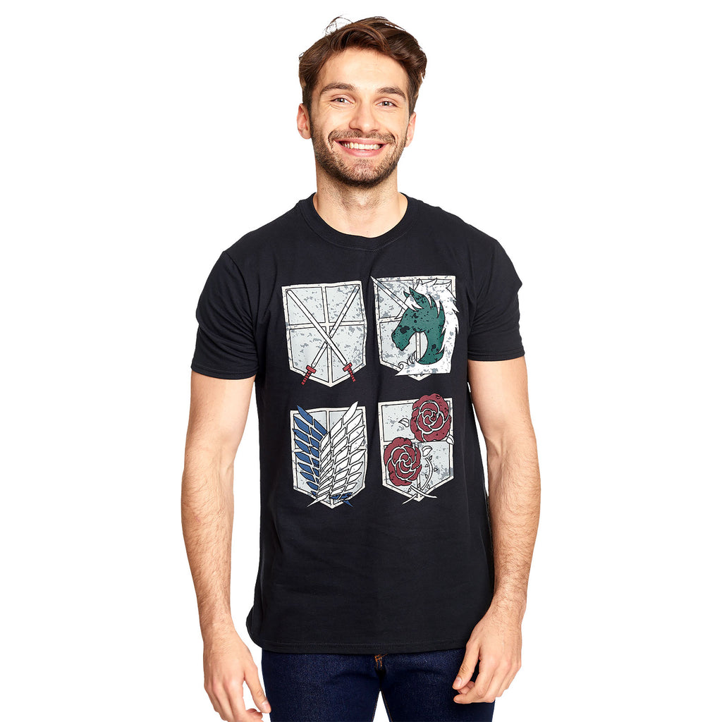 Productafbeelding Attack on Titan - Military Divisions Shields T-Shirt