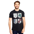 Productafbeelding Attack on Titan - Military Divisions Shields T-Shirt