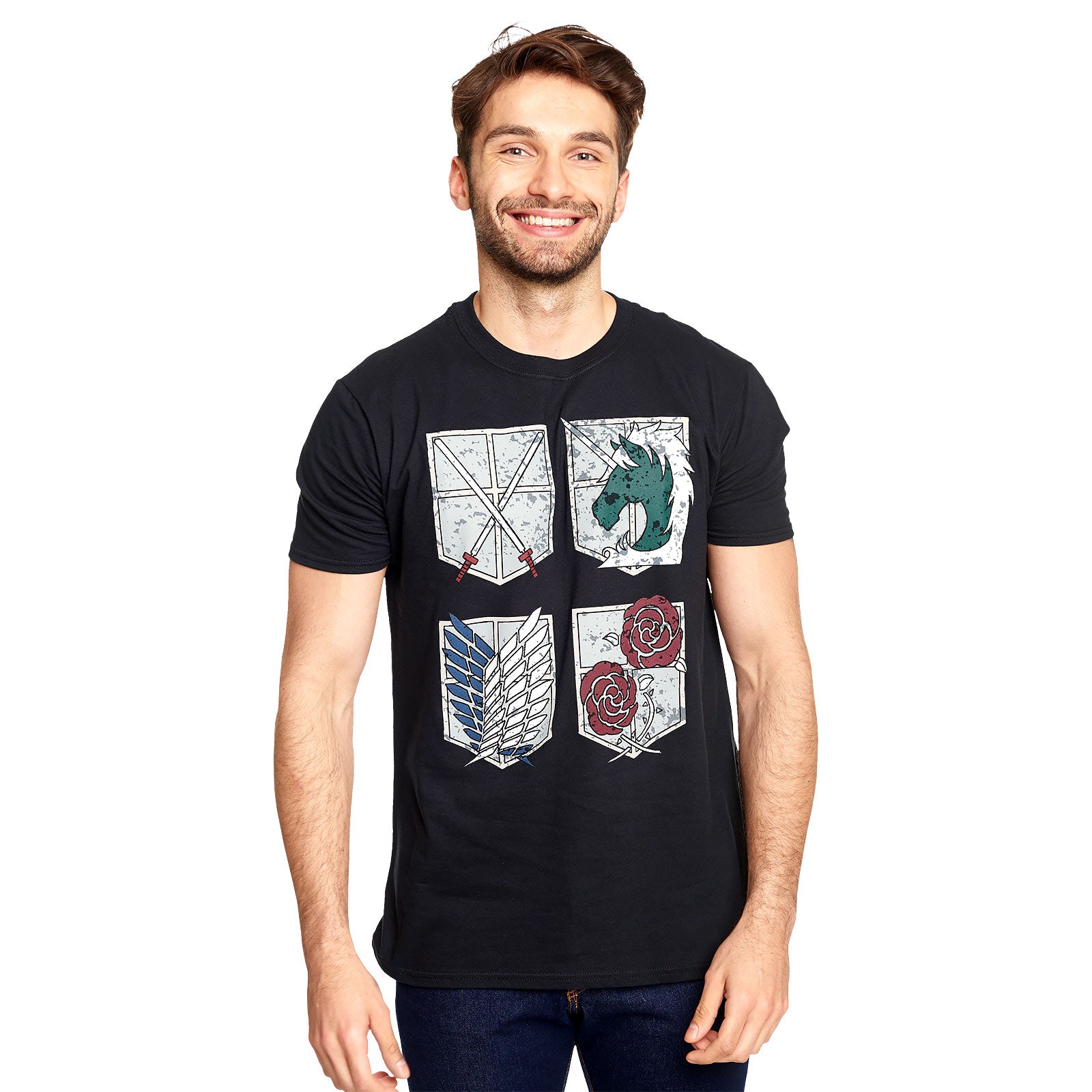 Productafbeelding Attack on Titan - Military Divisions Shields T-Shirt