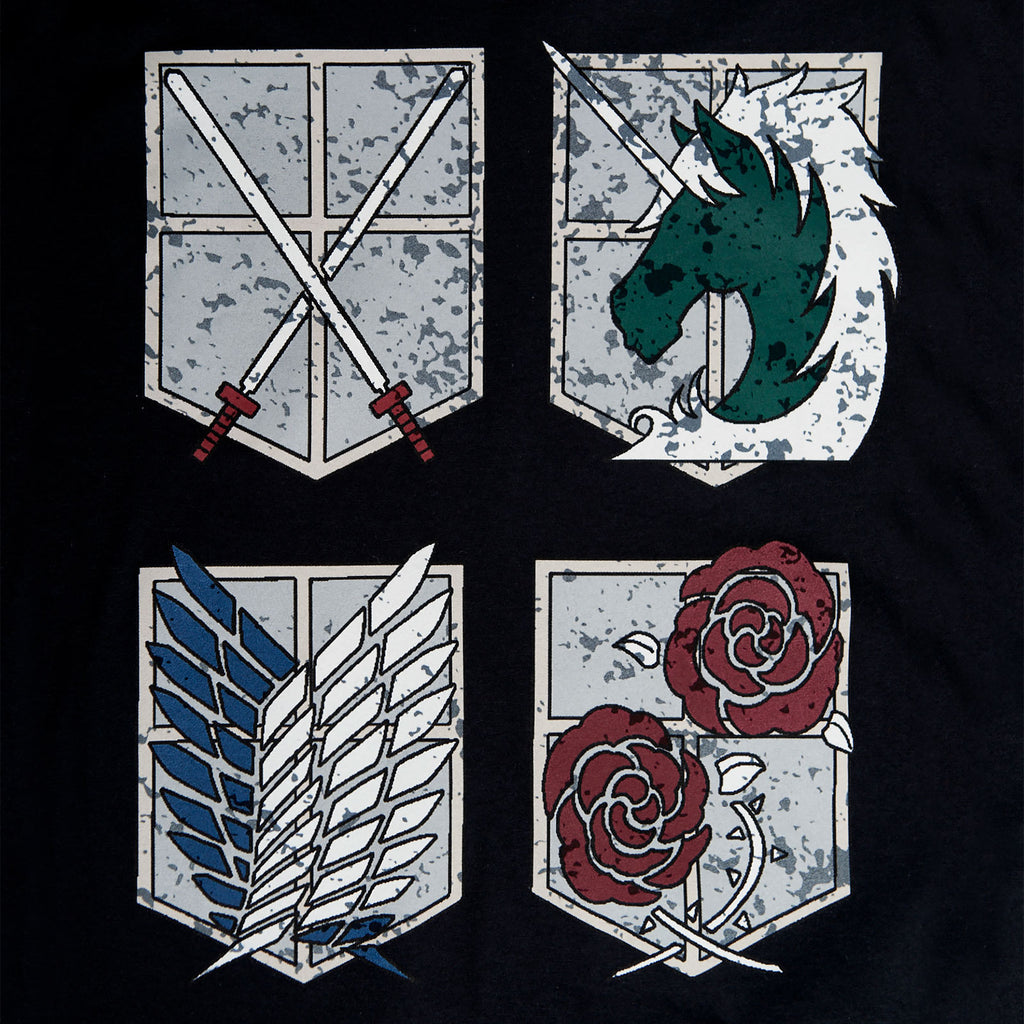 Productafbeelding Attack on Titan - Military Divisions Shields T-Shirt
